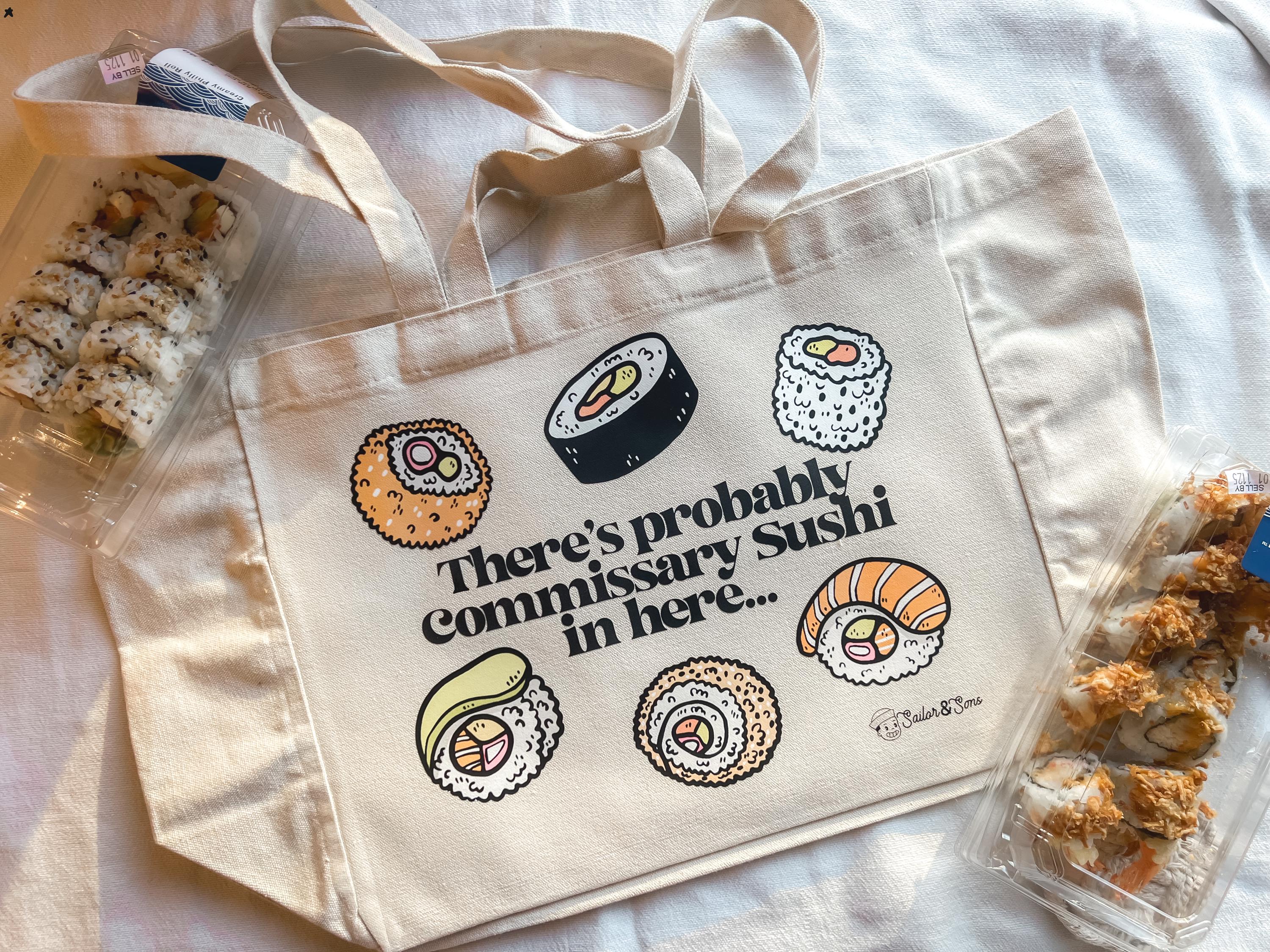 Commissary Sushi Reusable Canvas Tote - Military Wife Gift - Etsy
