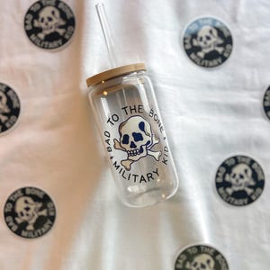 Military Kid Skull Glass Cup, Purple up, Military Brat, Military Kid, Military Mom, Military Stickers, Military Child Month, Military Strong