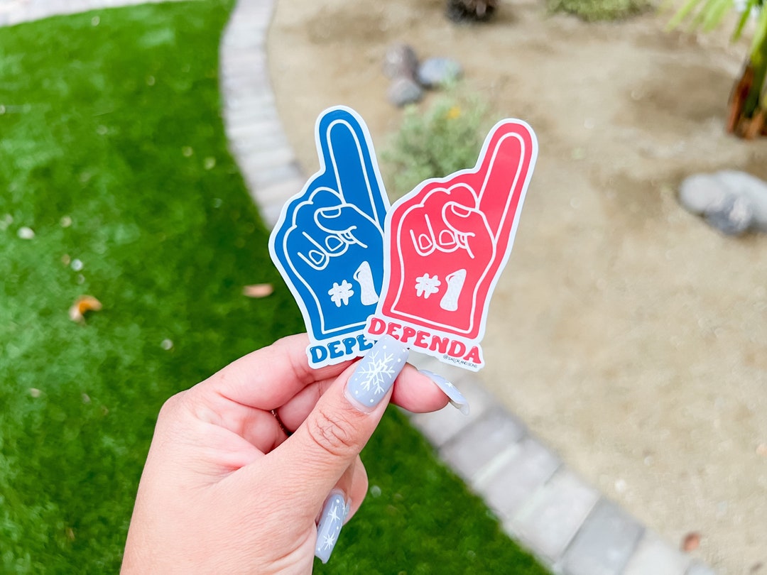 Foam Finger 1 Dependa red or Blue Option Dependa Sticker Etsy