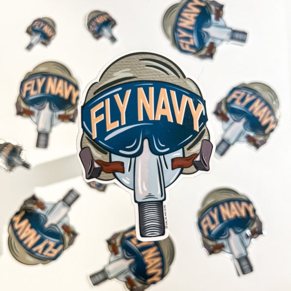 Fly Navy Pilot Helmet Sticker | Navy Officer | Anchor Sticker | Aircraft Carrier | Navy Sticker | Navy Aviation | Blue Angels | Fly Navy