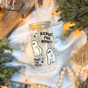 Report for Booty Military Cup w/ Lid and Straw, Military Wife Gift, Dependa, Milso, Ghost Cup, Military Gift, PCS, Tricare, Deployment, BAH