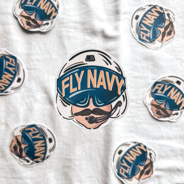 Fly Navy HELO Helmet Sticker | Navy Officer | Anchor Sticker | Aircraft Carrier | Navy Sticker | Navy Aviation| | Helicopter pilot