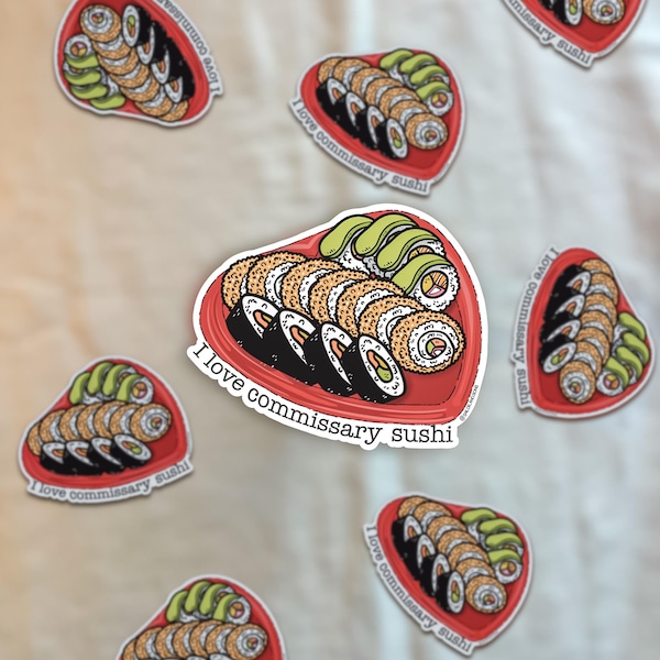 I Love Commissary Sushi Sticker - Military Gift