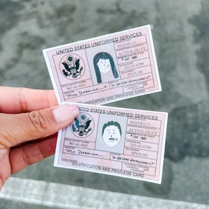 Military Spouse Humor Sticker: Mock Dependa ID (3x2 inch)