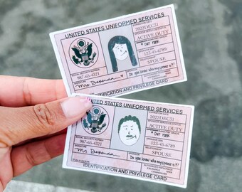 Military Spouse Humor Sticker: Mock Dependa ID (3x2 inch)