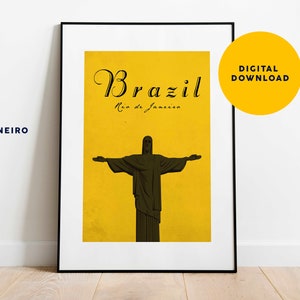 Printable vintage Rio Poster | Rio De Janeiro, Rio De Janeiro Poster | Rio De Janeiro wall art DIGITAL Download vintage design