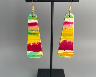 Tropical watercolor earrings