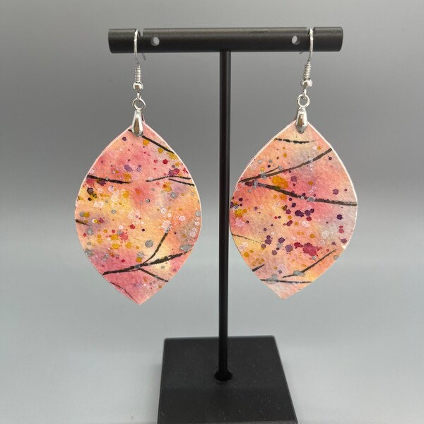 Watercolor Paper Earrings Etsy