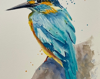 Watercolor kingfisher