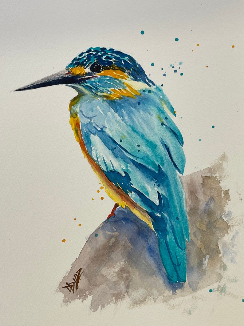 Watercolor kingfisher image 1