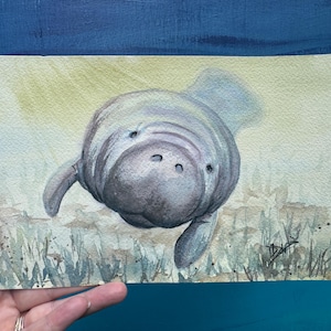 Watercolor manatee