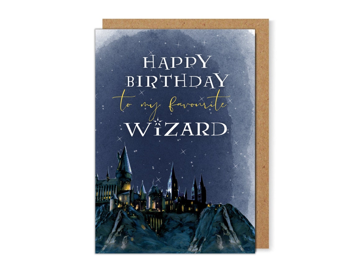 Printable wizard birthday card for son/nephew magical | Etsy