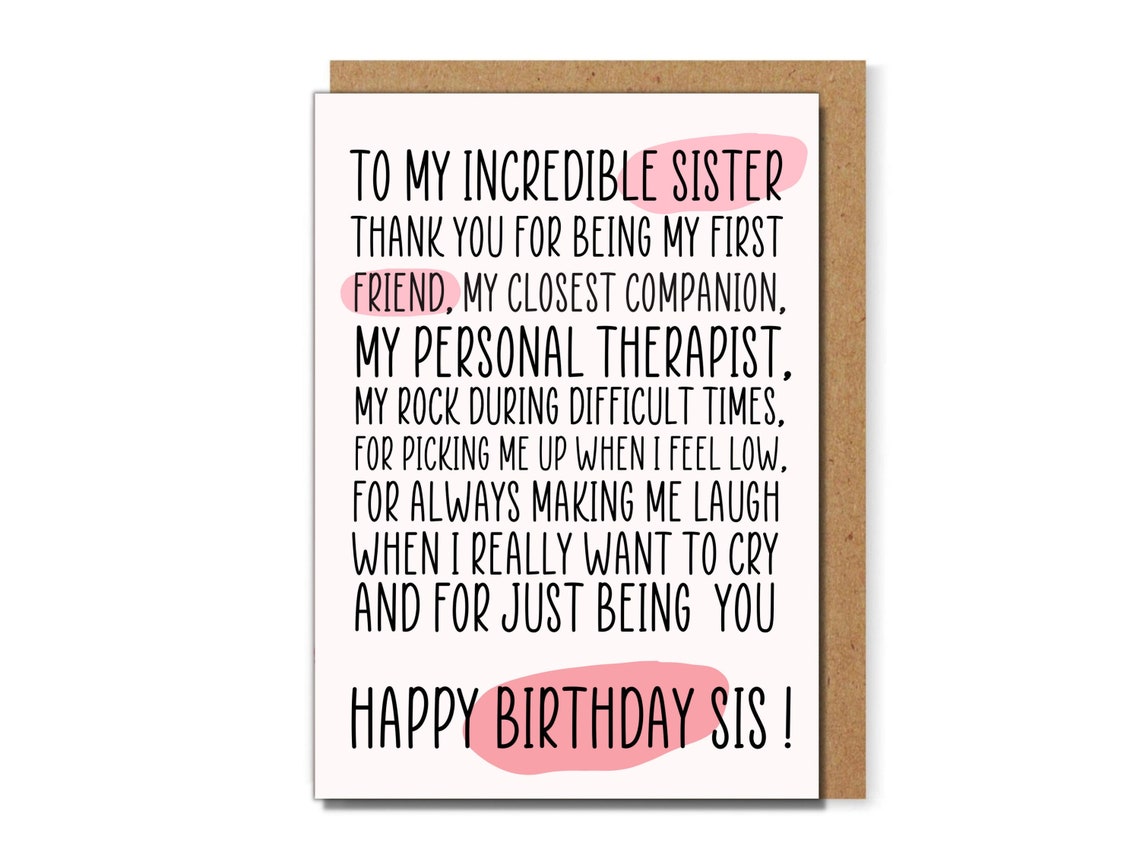 printable birthday card for sister cute sister card sister