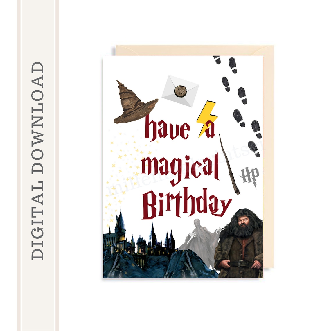 Printable Harry potter birthday card magical birthday card | Etsy