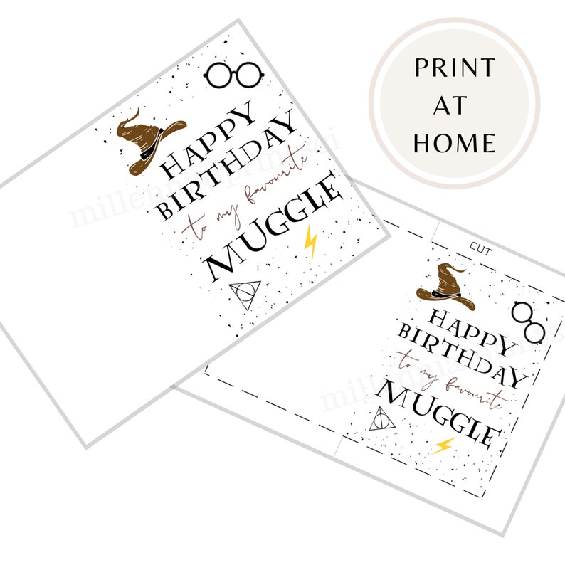 Printable harry potter birthday card happy birthday card | Etsy
