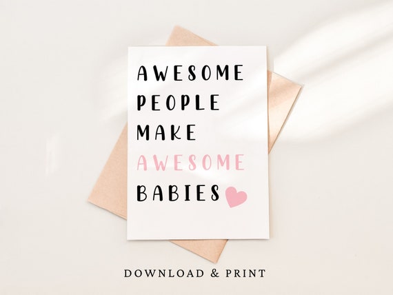 Printable Card for Baby Girl New Baby Card Baby Shower Card - Etsy