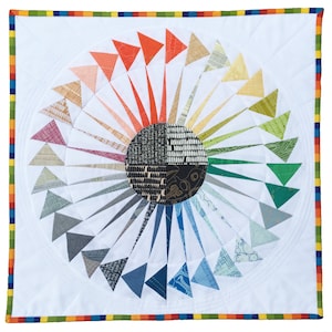 New York Beauty Circle of Flying Geese Mini Quilt Pattern 22&quot; (PDF)