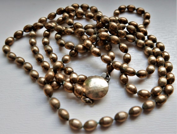 1950s double string rice-bead-necklace made of BR… - image 4