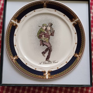 Rare Arklow Pottery Christmas Plate, Bob Cratchit & Tiny Tim, Irish Made