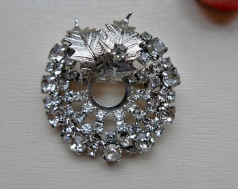 Broche De Noël Argent Et Damier Rouge, Noeud Vert, Bijou Fantaisie Neuf Sans Boîte