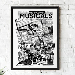 The History of Musicals illustrated print - Broadway poster - musical theatre print