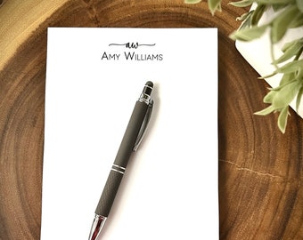 Personalized Initial Notepad, Personalized Stationery Monogram, Custom Notepad, Paper, Housewarming, Anniversary, Teacher, Wedding Gift