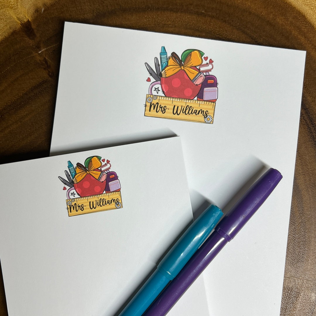 Personalized Teacher Notepad: Custom Stationery Gift - Etsy