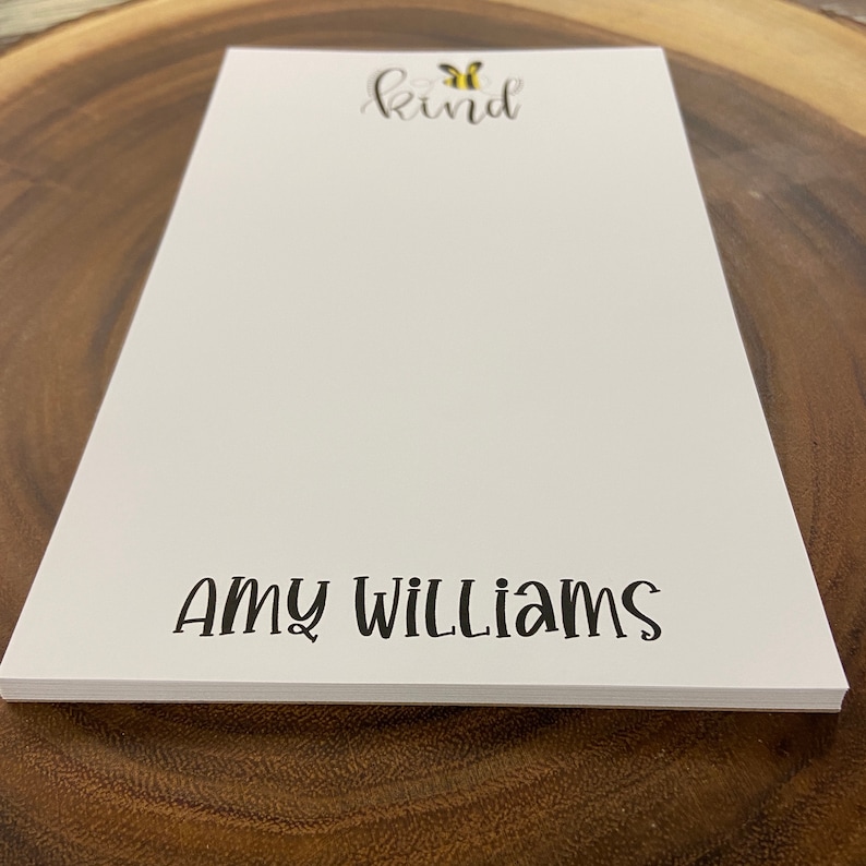 Gift Bee Kind Paper Coloful Personalized Notepad Monogram Family Gift Personalized Stationery Teacher Note pad Custom Notepad