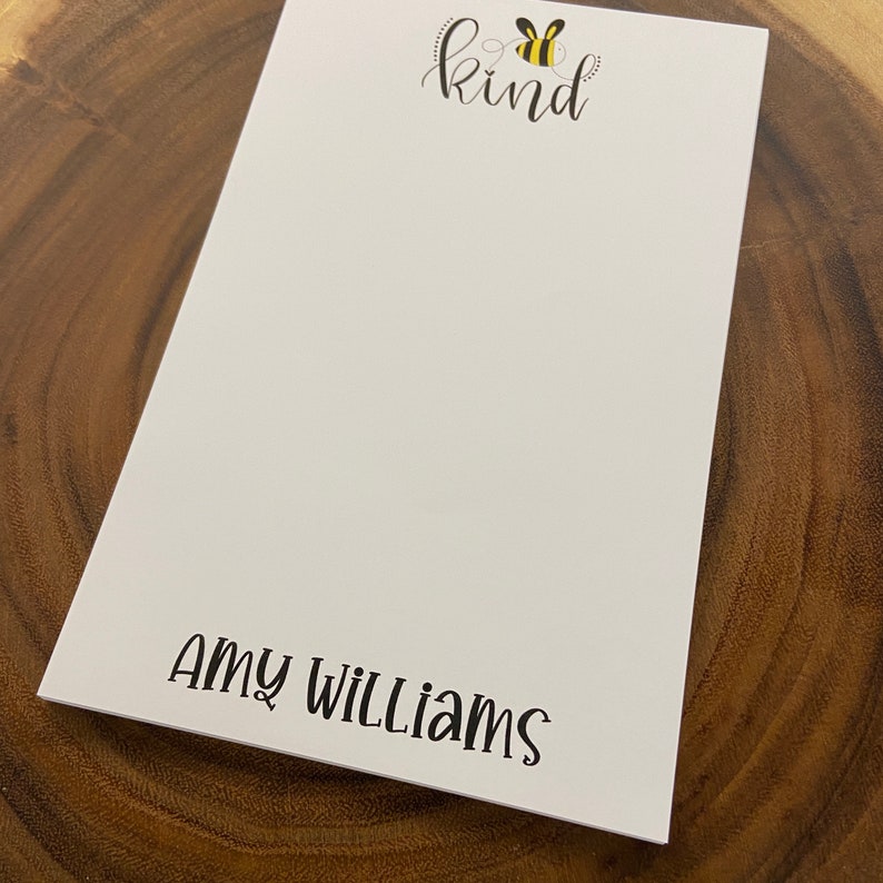Gift Bee Kind Paper Coloful Personalized Notepad Monogram Family Gift Personalized Stationery Teacher Note pad Custom Notepad