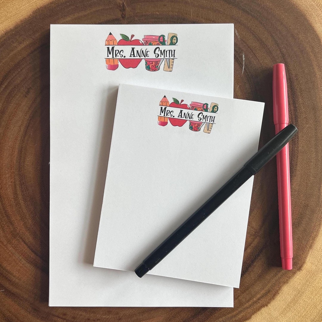 Personalized Teacher Notepad: Custom Stationery Gift - Etsy