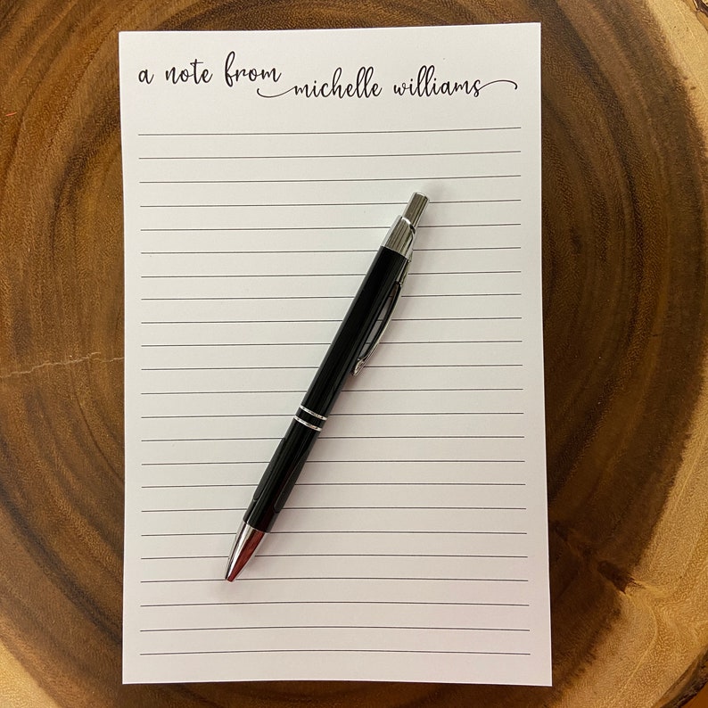 Personalized Script Notepad: Lined Stationery Gift - Etsy