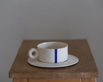 Handmade Ceramic Espresso Cup, Stoneware Coffee Cup, Minimalist Ramekin Bowl (Optional Plate)
