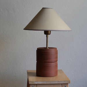 Terracotta Ceramic Table Lamp, Designer Table Lamp, Minimalist Lighting, Pottery Lamp, Lamp shade,Pottery Lamp,Unique Clay Lamp,Bedroom Lamp