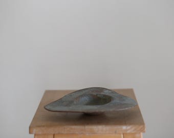 Handmade Ceramic Plate, Organic Shape Serving Plate, Modern Stoneware Dish, Minimalist Tableware, Unique Dinnerware