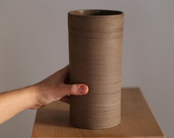 Handmade Stoneware Vase – Minimalist Tall Pottery, Scandinavian Home Decor