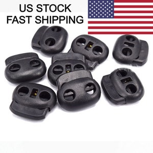 100pcs Cord Locks Spring Toggle Stopper Clasp End 50 Ft 1/8 Inch