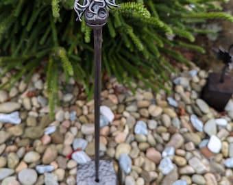 handmade highland cow firepoker with stand