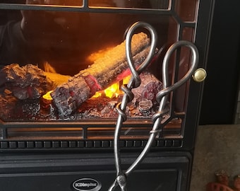 Hand crafted fireside tongs