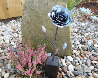 Handmade steel rose made by a scottish blacksmith