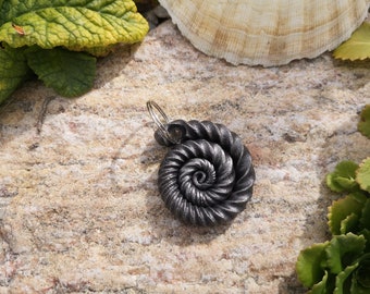 Hand made ammonite style keyring