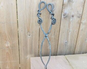 Ammonite style fireside tongs