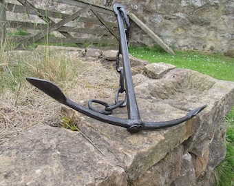 Handmade anchor sculpture forged by Scottish blacksmith