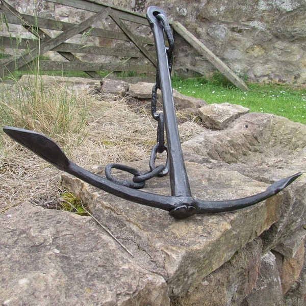 Handmade anchor sculpture forged by Scottish blacksmith