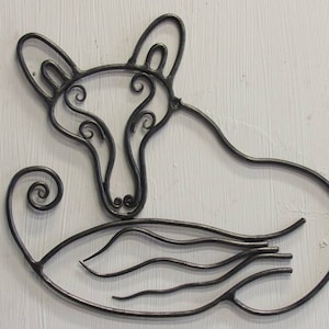 hand crafted fox wall art sculpture