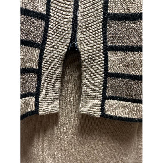 Vintage Eric Steven 2-Piece Knit Sweater Skirt Set Tan Beige Black Trim 80s View 6