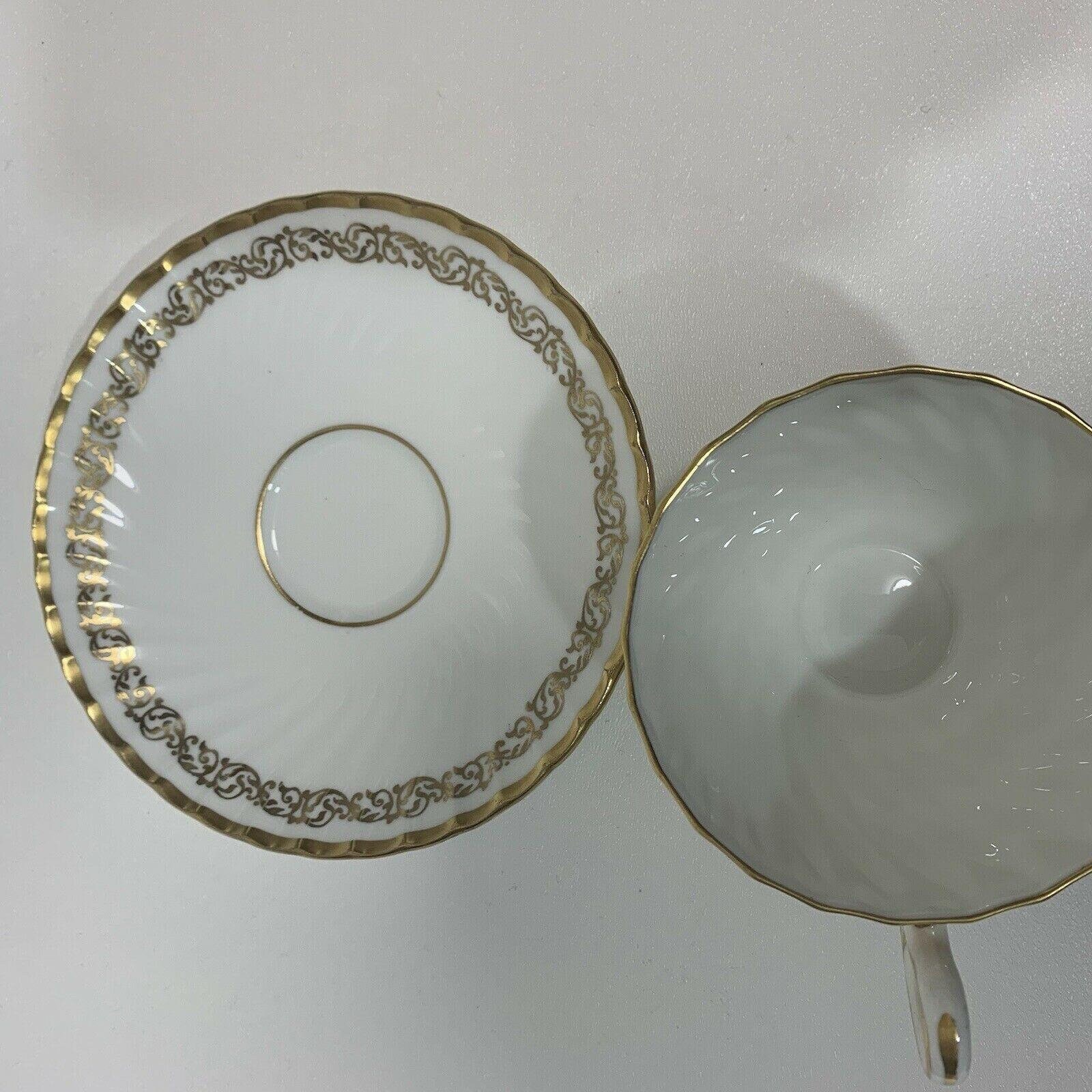Vintage EB Foley 1850 Bone China White Gold Cup & Saucer Made in ...
