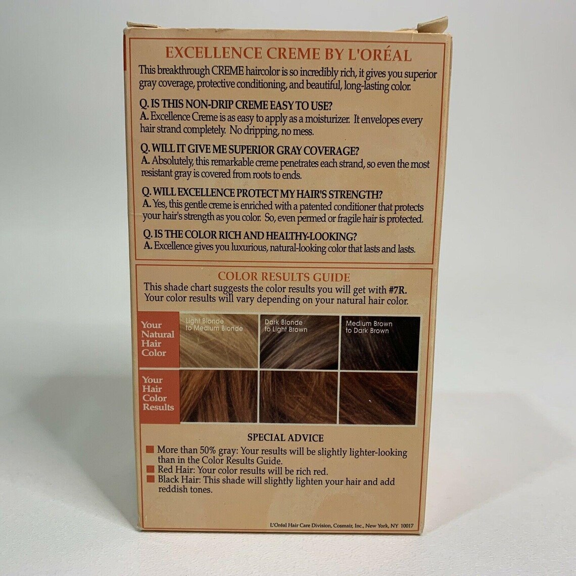 Vintage Loreal Excellence Creme Permanent Hair Color Red Etsy