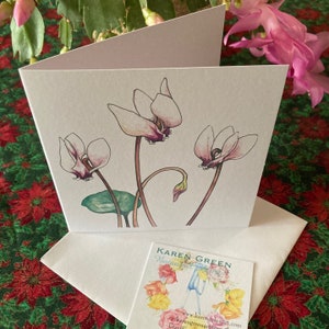Individuele kerstwenskaart - cyclamen