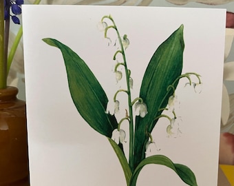Tarjeta de felicitación individual - Mayo - Lirio de los valles (Flores de nacimiento)