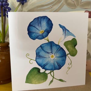 Tarjeta de felicitación individual - Septiembre - Gloria de la mañana (Flor del nacimiento)